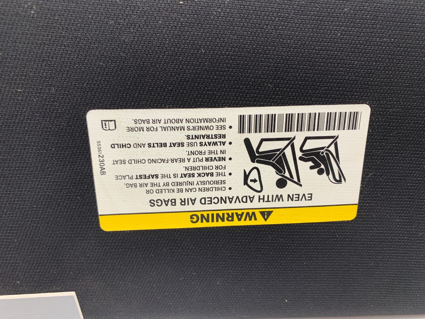 2011-2014 Chrysler 200 Passenger Sun Visor Black Illuminated OEM B03B16096