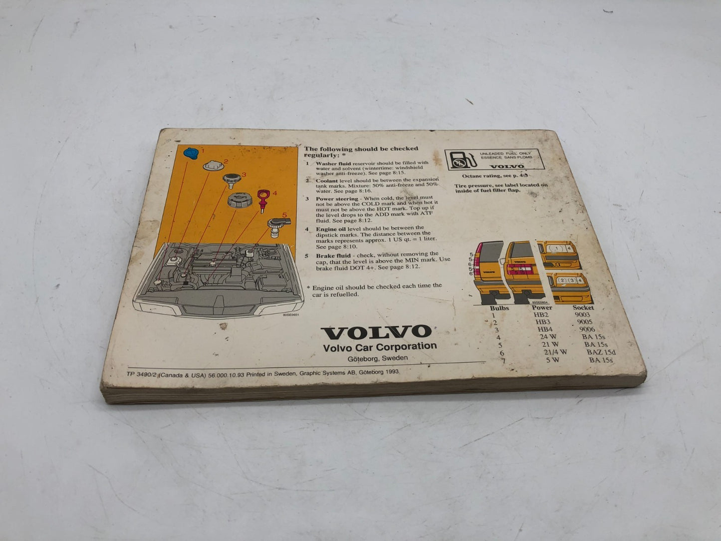 1994 Volvo 850 Owners Manual OEM A01B04009
