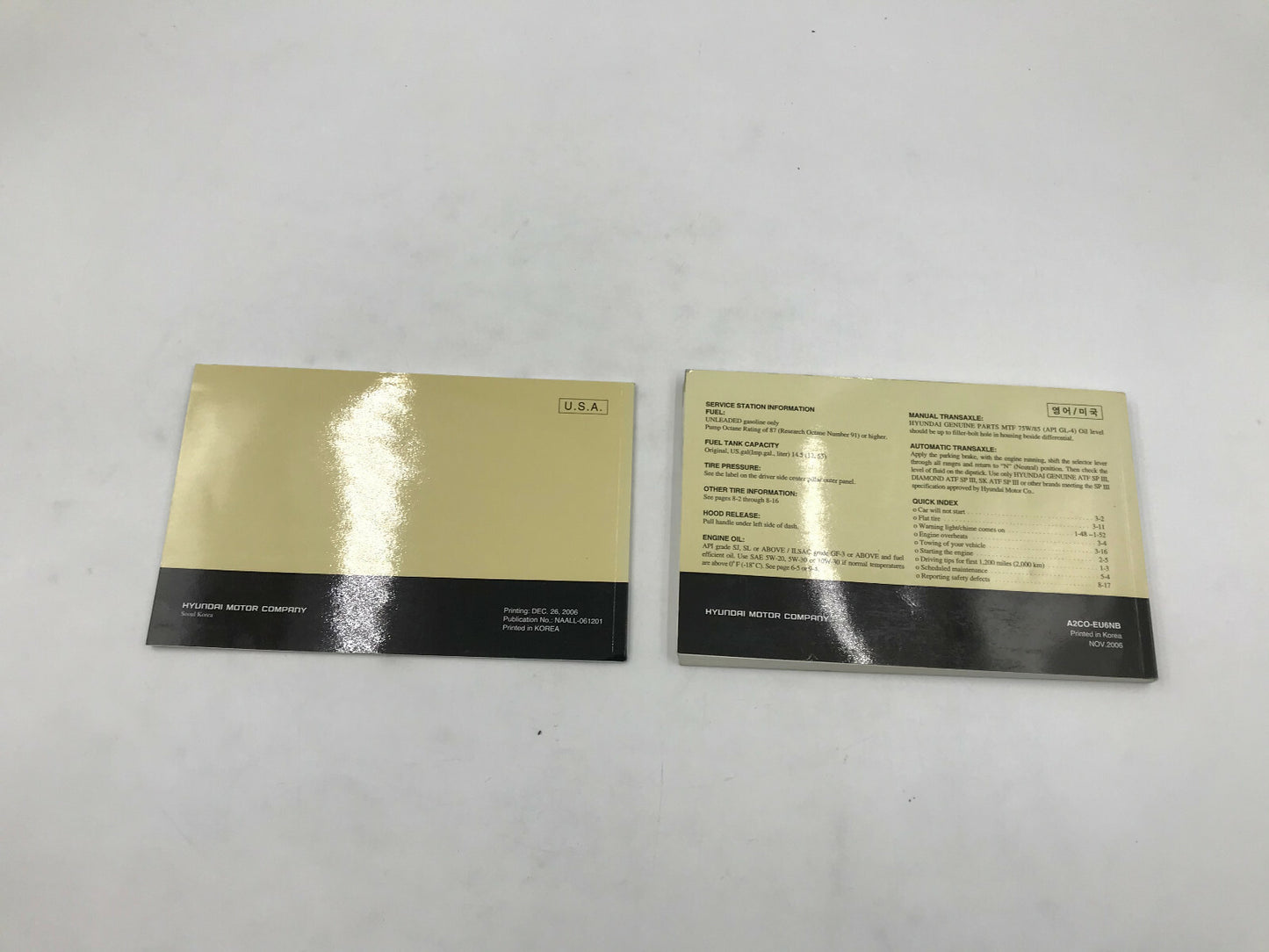 2007 Hyundai Tiburon Owners Manual Set OEM A04B27027