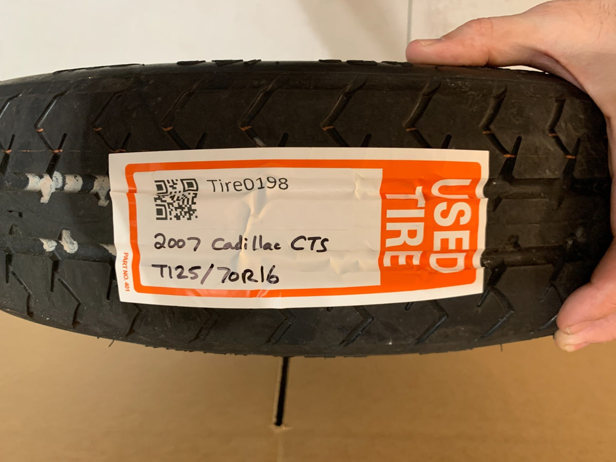 2003-2007 Cadillac CTS Spare Tire 16" Compact Emergency Spare T125/70R16