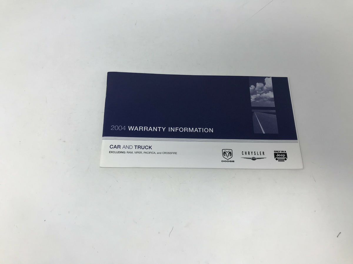 2004 Chrysler Town & Country Owners Manual with Case OEM B01B49036