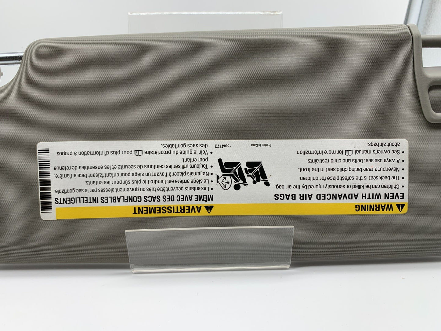 2011-2016 Chevrolet Cruze Passenger Sun Visor Gray OEM A04B31008
