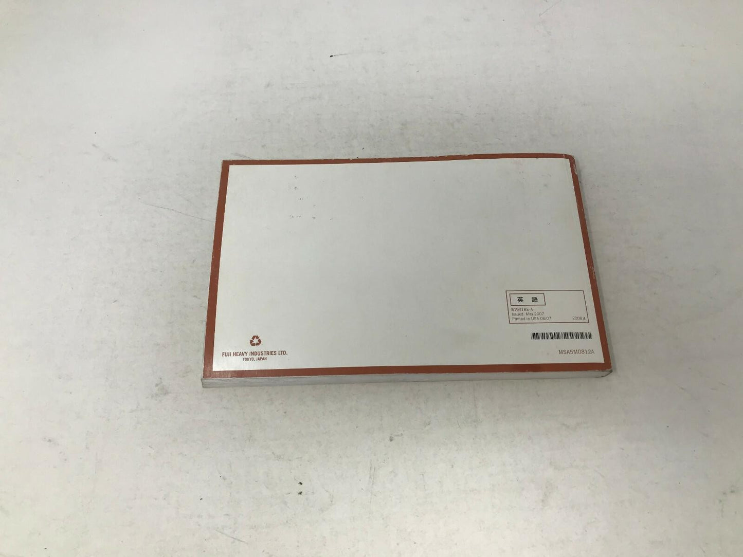 2008 Subaru Impreza Owners Manual OEM D01B40013