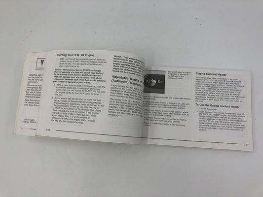 2006 Pontiac G6 Owners Manual OEM E02B39069