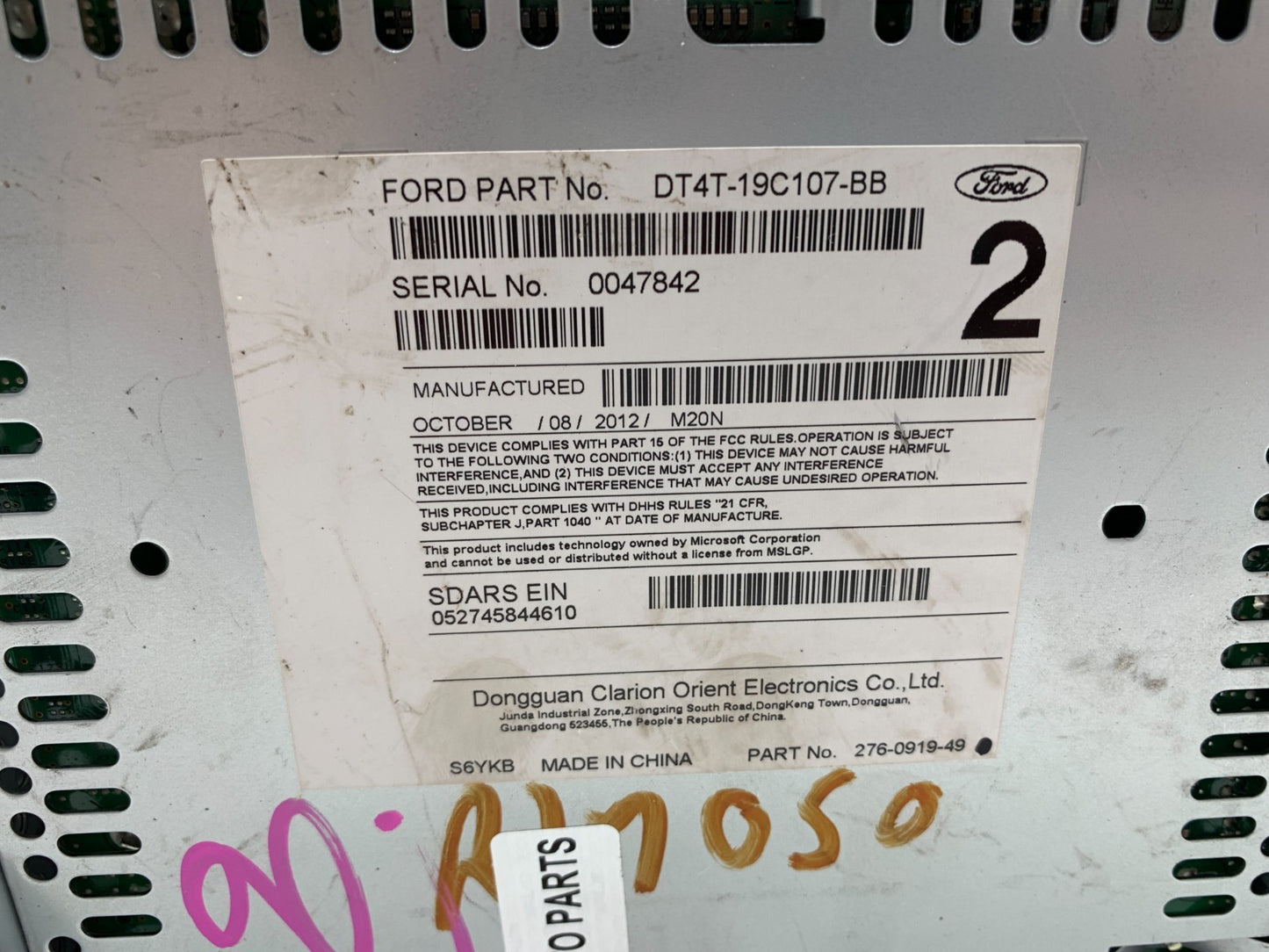 2013-2014 Ford Edge AM FM CD Player Radio Receiver OEM A04B15006