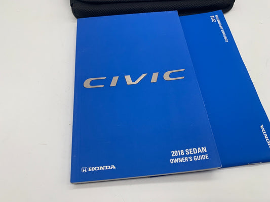 2018 Honda Civic Sedan Owners Manual Set with Case OEM A02B50022