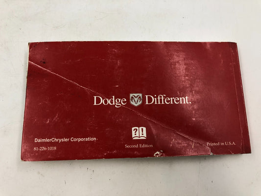 2000 Dodge Caravan Owners Manual OEM E01B15060