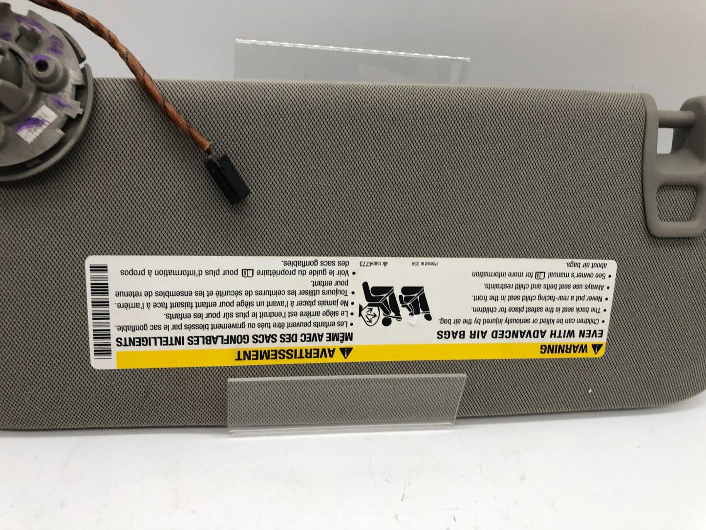 2013 Cadillac ATS Passenger Sun Visor Gray Illuminated OEM B04B50052