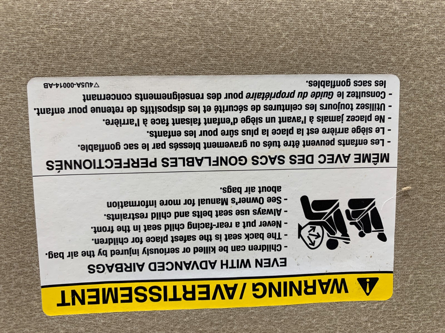 2005-2011 Ford Mustang Passenger Sun Visor Beige OEM A03B40002