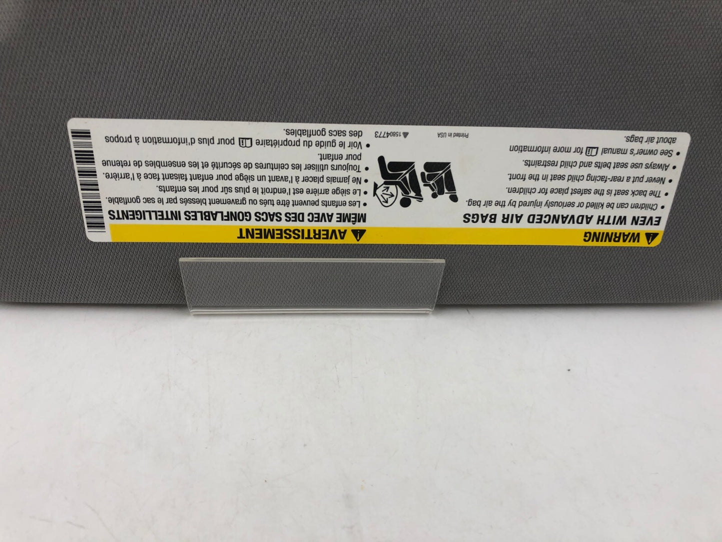 2016-2021 Chevrolet Malibu Passenger Sun Visor Gray Illuminated OEM C02B37050