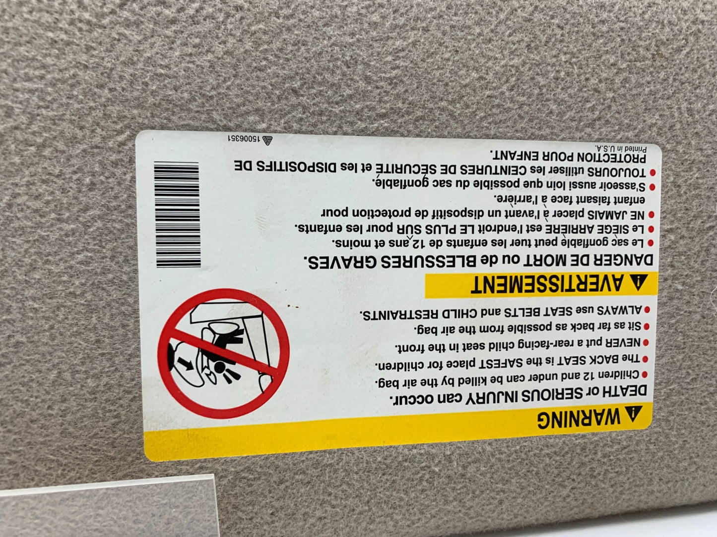 2000-2004 Cadillac Seville Passenger Sun Visor Gray Illuminated OEM