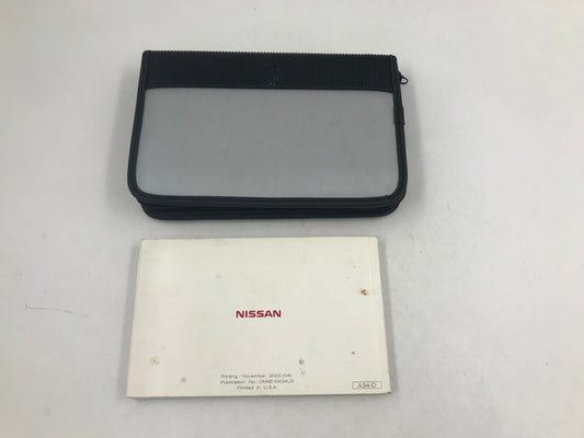 2004 Nissan Maxima Owners Manual with Case OEM D04B33085
