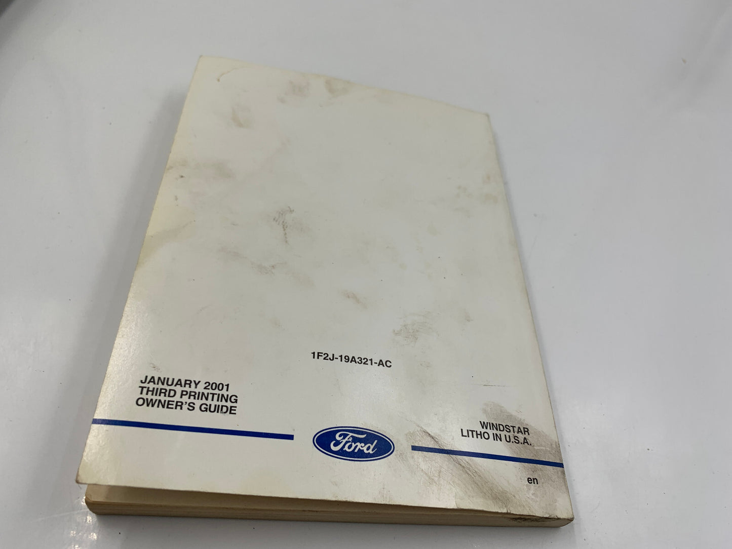 2001 Ford Windstar Owners Manual with Case OEM E01B46002