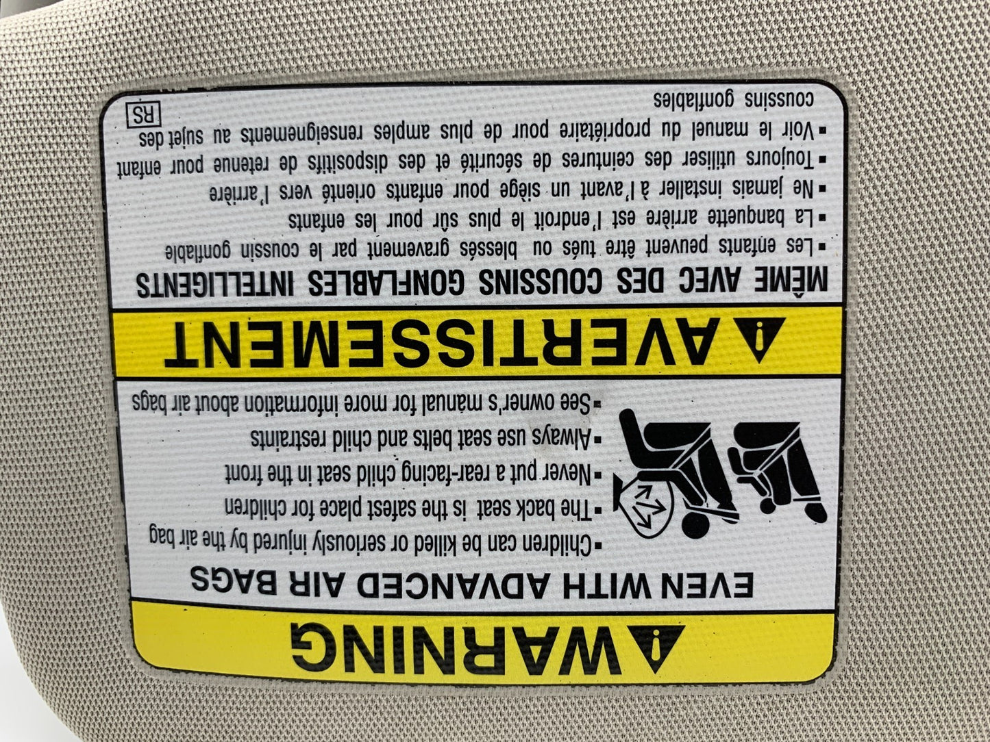 2010-2014 Subaru Legacy Passenger Sun Visor Illuminated OEM Gray