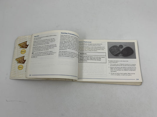 1999 Oldsmobile Cutlass Owners Manual OEM