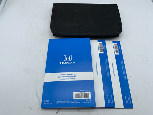 2020 Honda Civic Hatchback Owners Manual Set with Case OEM A03B39077
