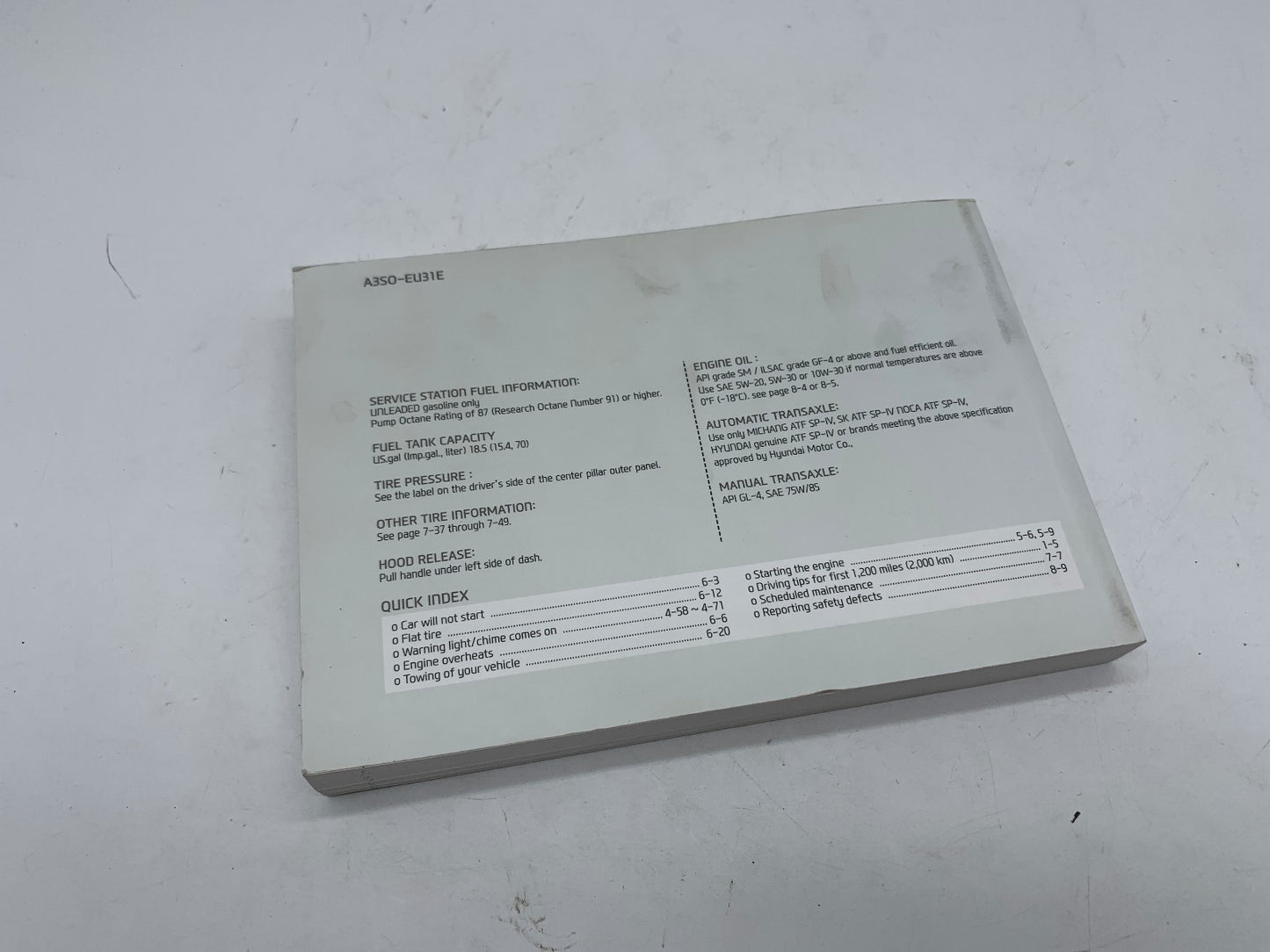 2013 Hyundai Sonata Owners Manual OEM R01B20017