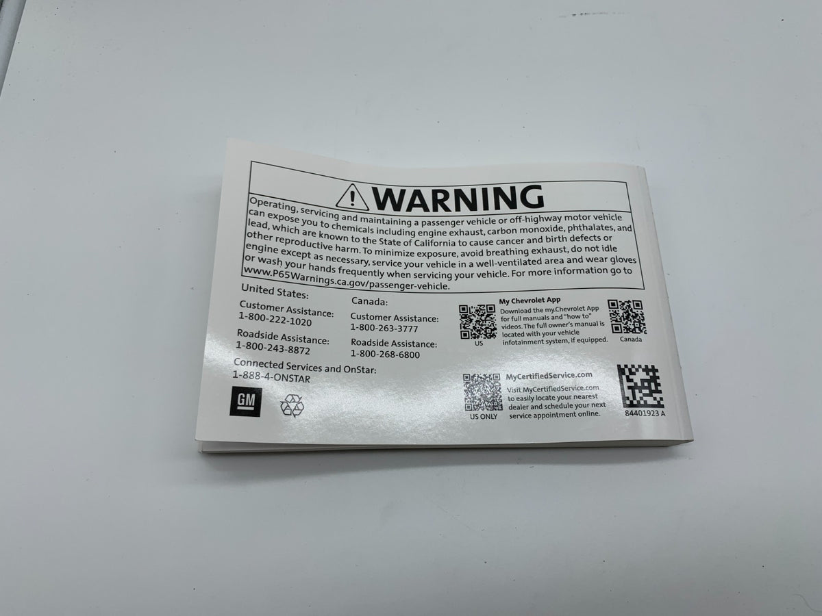 2021 Chevrolet Trailblazer Owners Manual Set OEM B02B16011