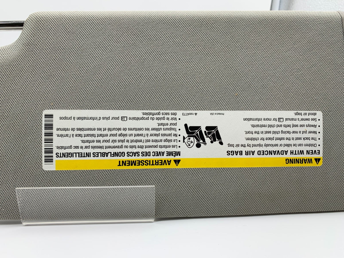 2013-2021 Buick Encore Passenger Sun Visor Gray Illuminated OEM A02B30006
