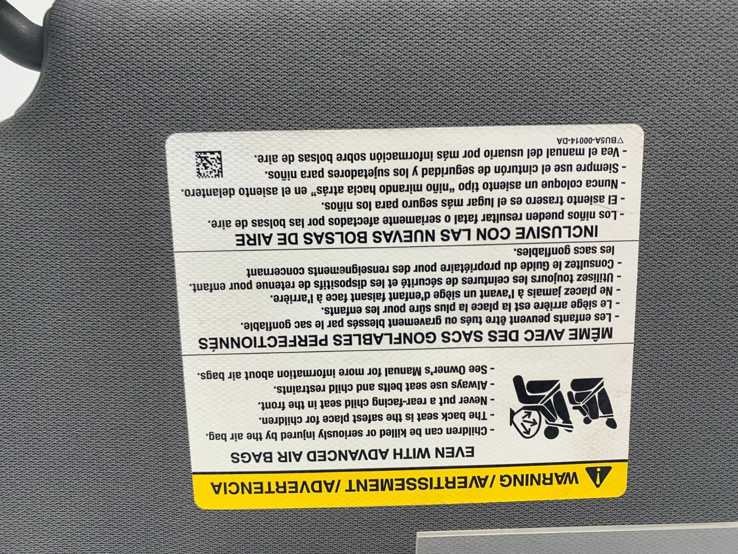 2011-2014 Ford F-150 Passenger Sun Visor Gray OEM A03B16004