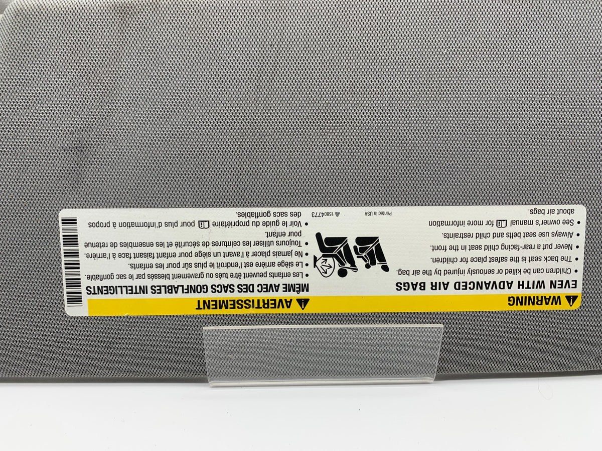 2017-2021 Chevrolet Trax Passenger Sun Visor Gray Illuminated OEM B01B55003