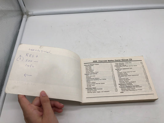 2009 Chevrolet Malibu Owners Manual OEM A01B20019