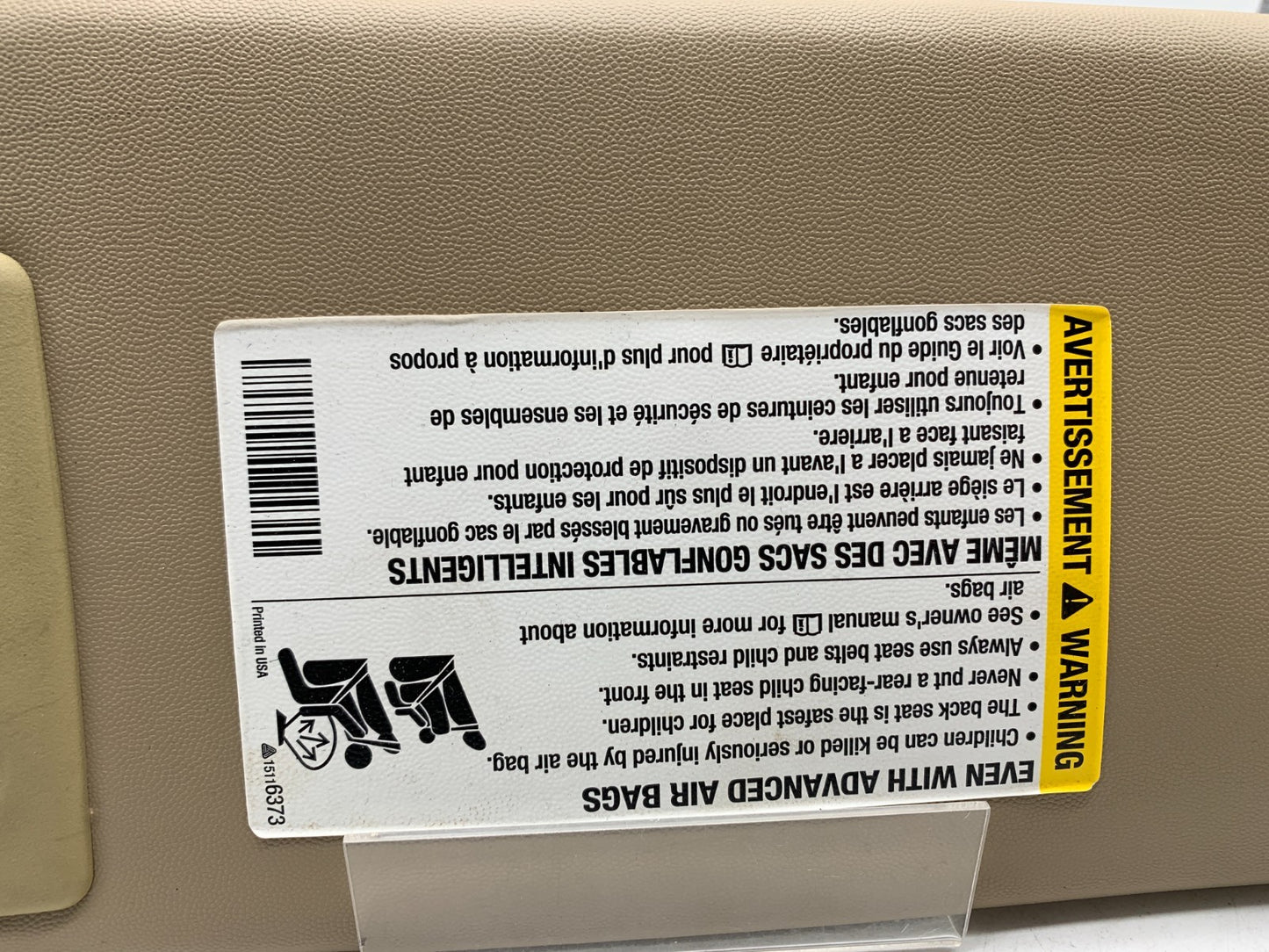 2004-2009 Cadillac SRX Driver Sun Visor Illuminated Brown OEM A04B01003