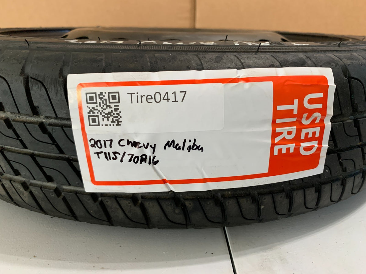 2016-2022 Chevrolet Malibu 16" Spare Tire Compact Donut T115/70R16