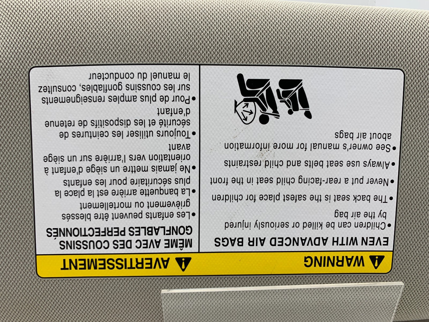 2014-2022 Infiniti Q50 Driver Sun Visor Gray Illuminated OEM A03B20009