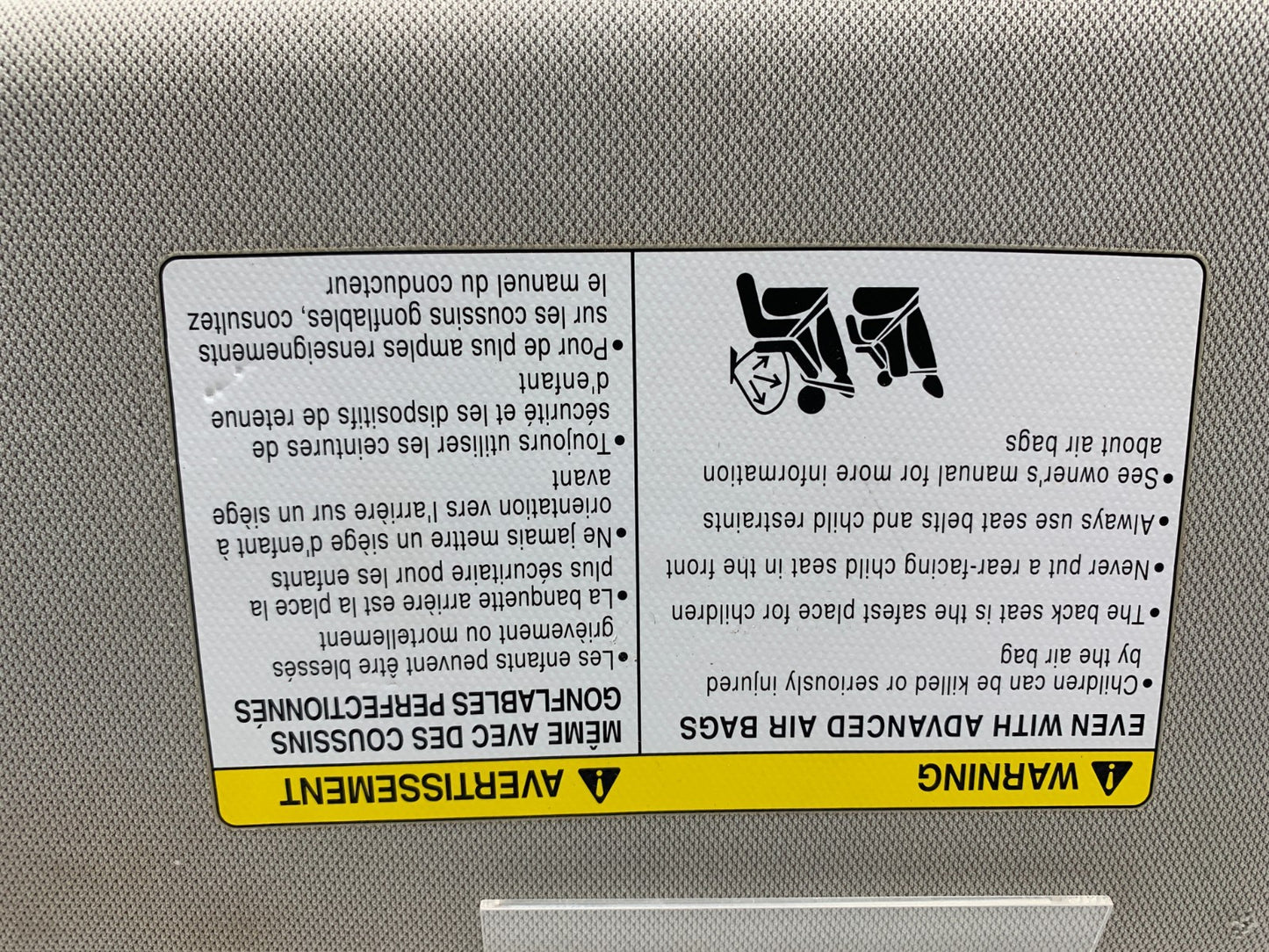 2011-2013 Infiniti M37 Passenger Sun Visor Illuminated Gray OEM A02B48067