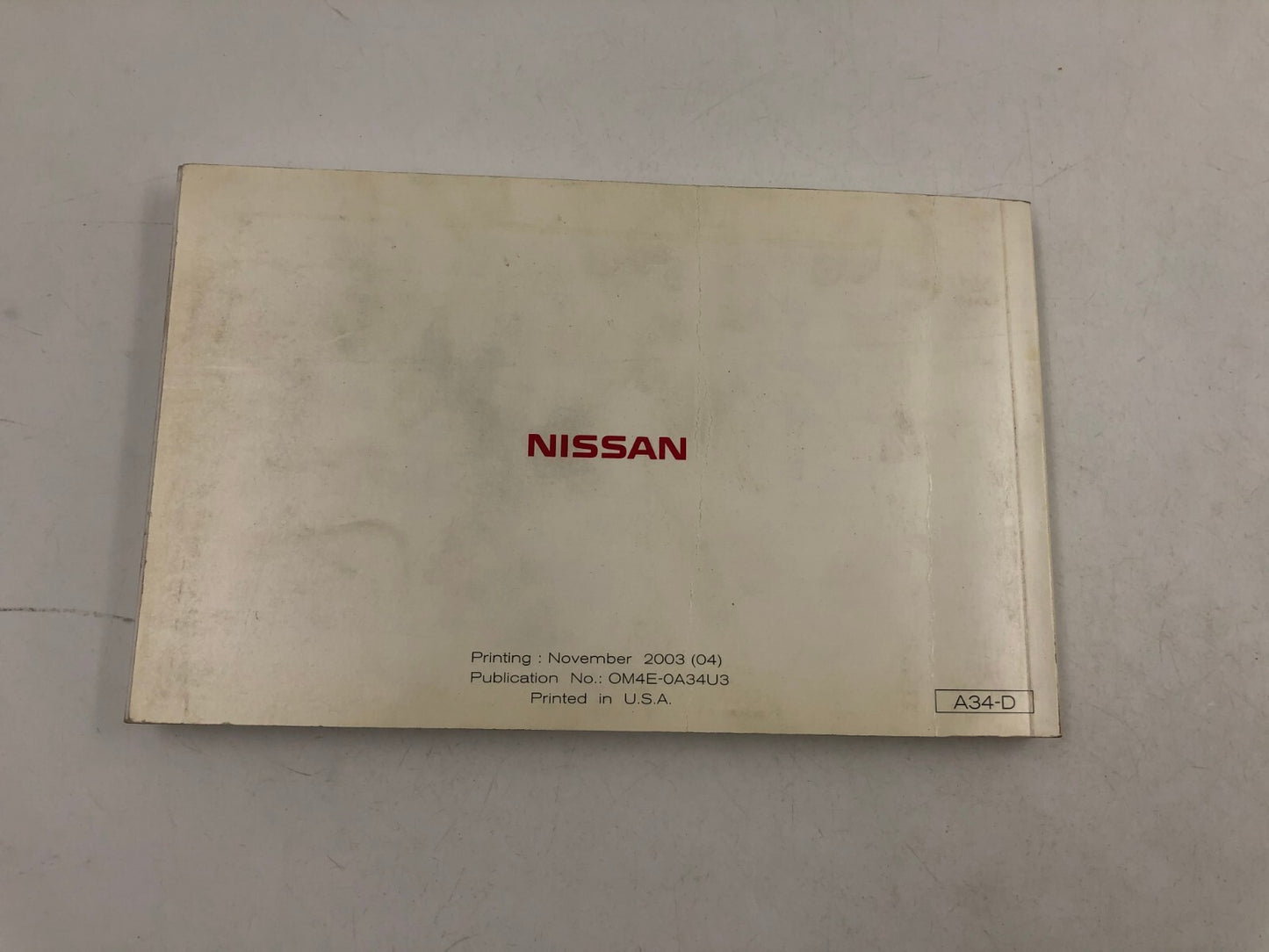 2004 Nissan Maxima Owners Manual OEM