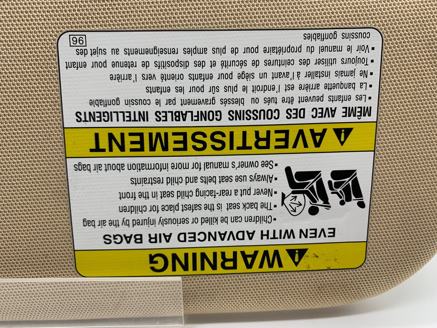 2006-2008 Subaru Forester Passenger Sun Visor Tan OEM C01B15002