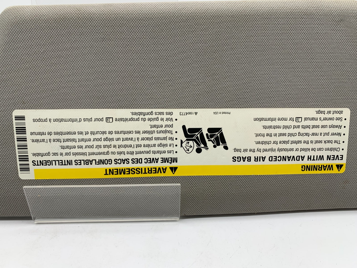 2004-2012 Chevrolet Malibu Passenger Sun Visor Gray OEM A01B41013