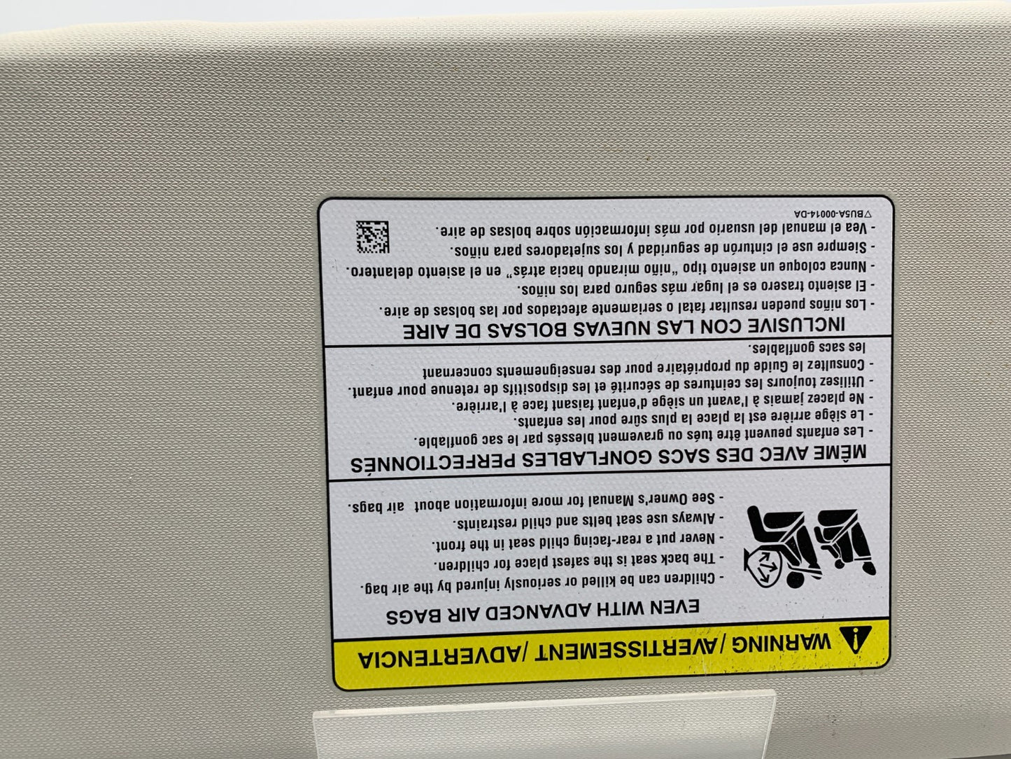 2012-2013 Ford Focus Passenger Sun Visor White OEM B04B43005