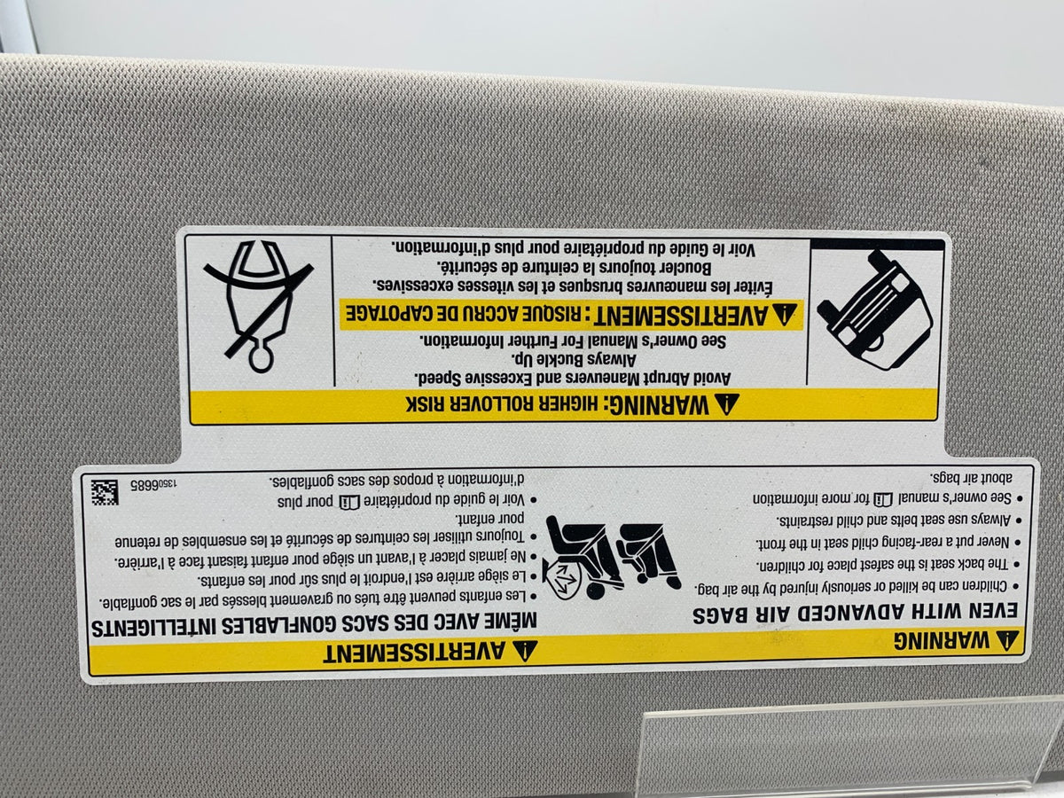 2021-2023 Chevrolet Trailblazer Driver Sun Visor Gray Illuminated OEM A01B56002