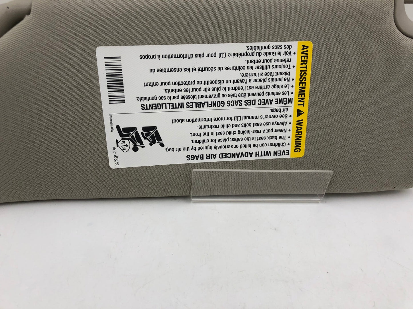 2010-2011 Chevrolet HHR Passenger Sun Visor Gray Illumination OEM D03B53059