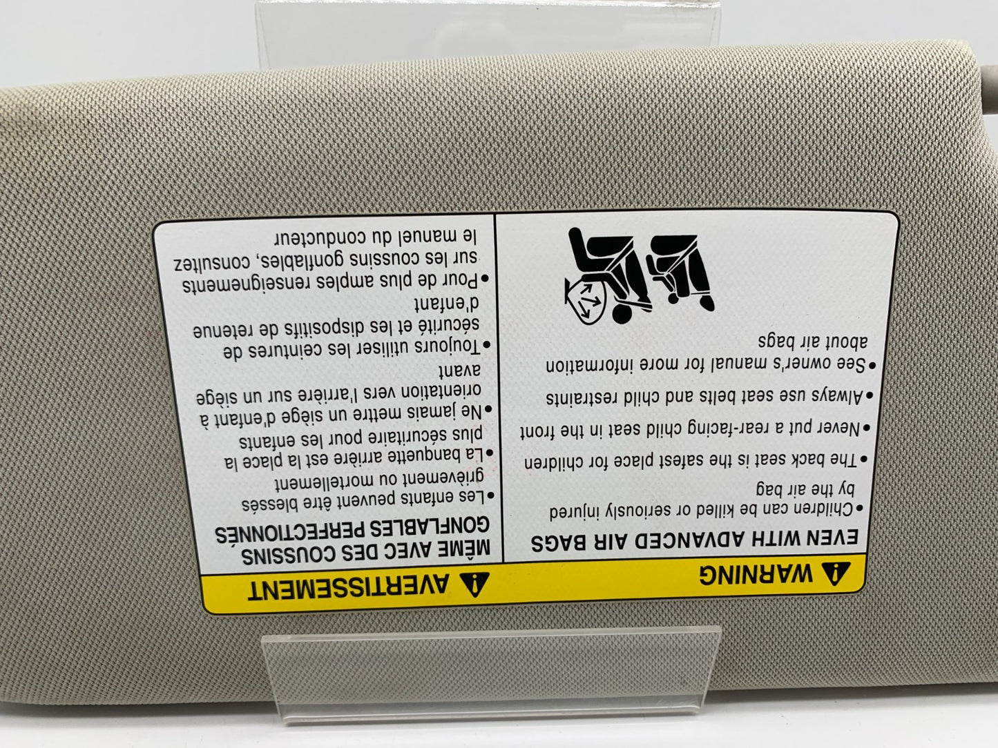 2014-2023 Infiniti Q50 Passenger Sun Visor Gray Illuminated OEM B04B21005