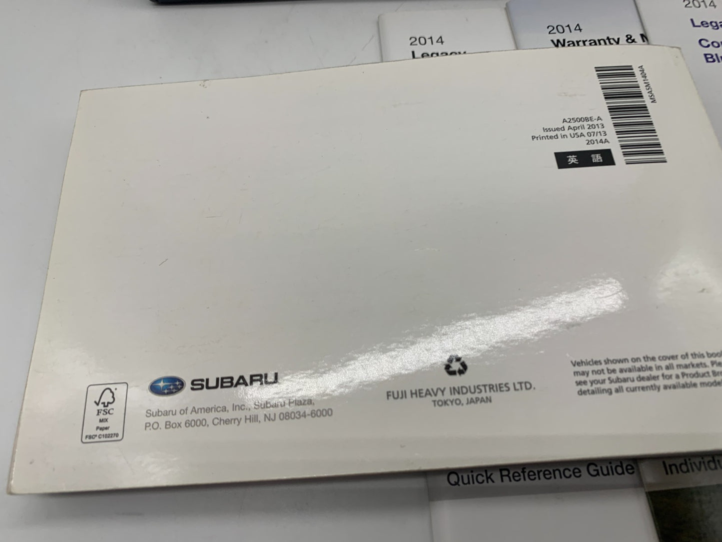 2014 Subaru Legacy Outback Owners Manual Set with Case OEM A02B50024