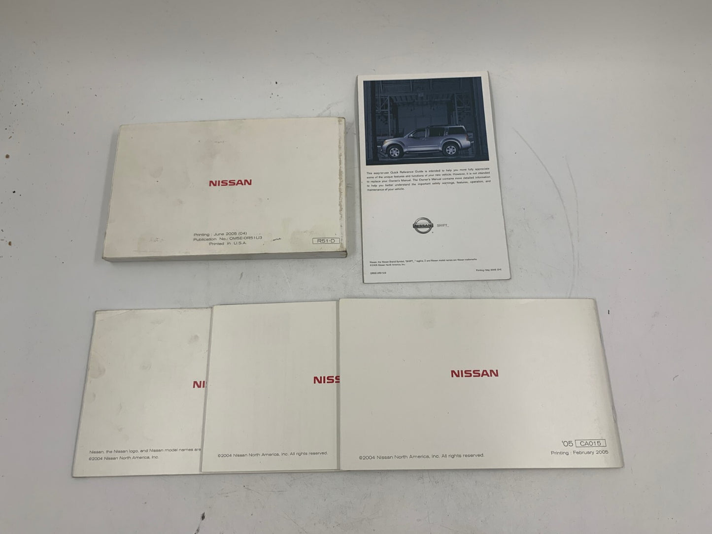 2005 Nissan Pathfinder Owners Manual Set OEM C01B26012