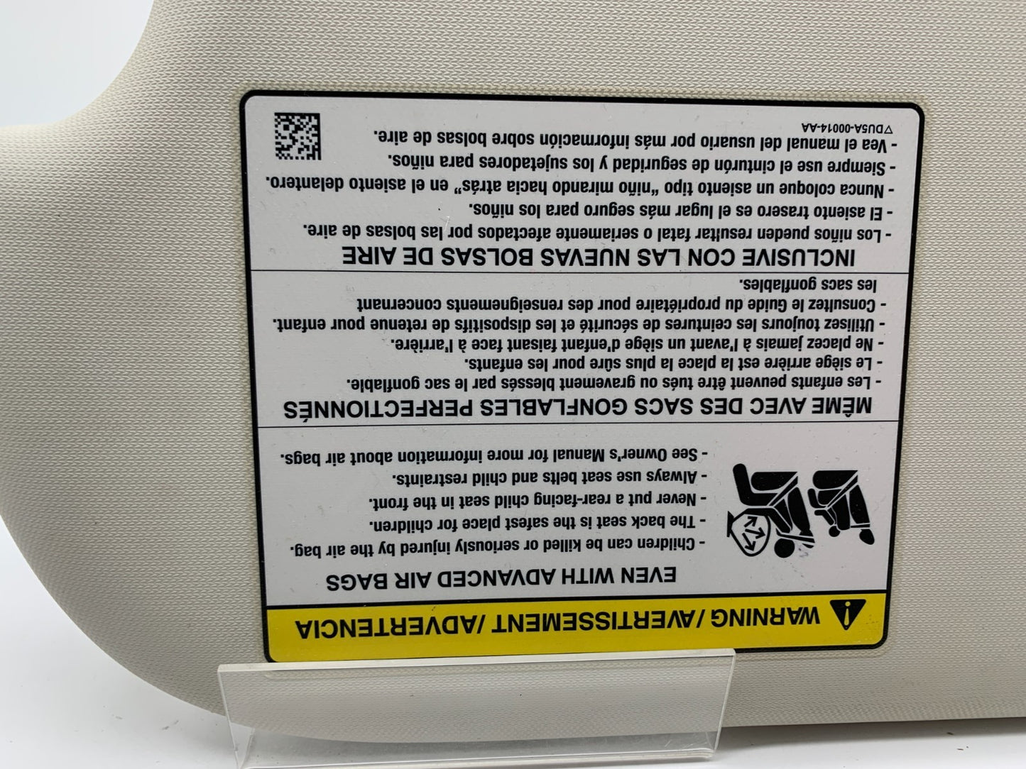 2013-2019 Ford Escape Passenger Sun Visor Ivory Illuminated OEM C03B24009