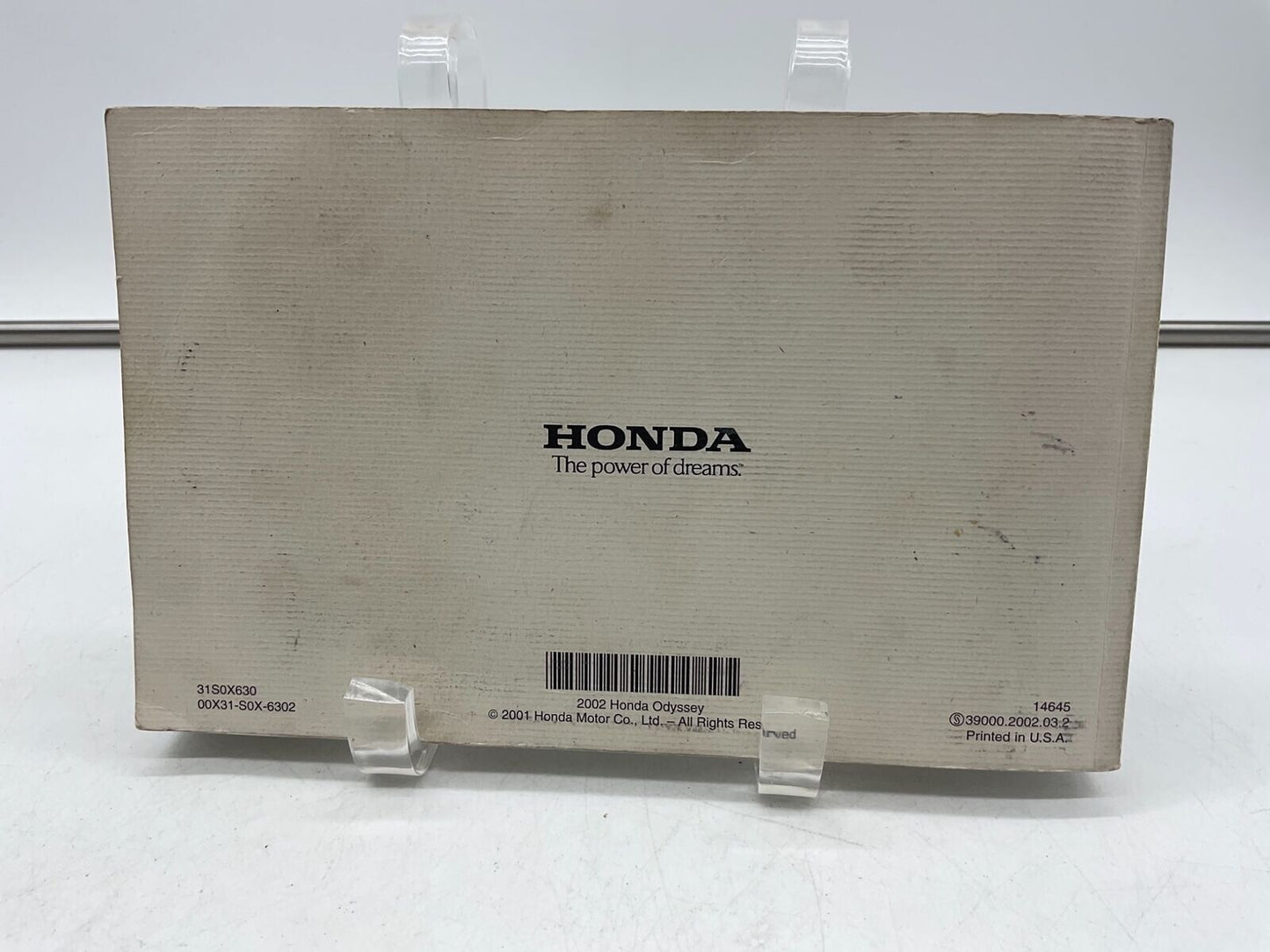 2002 Honda Odyssey Owners Manual OEM C04B41010