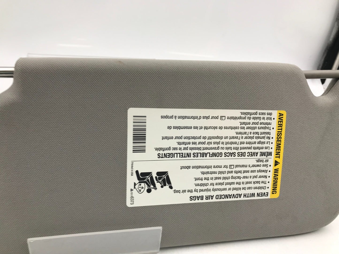 2016-2016 Chevrolet Impala Passenger Sun Visor Gray OEM D04B68006