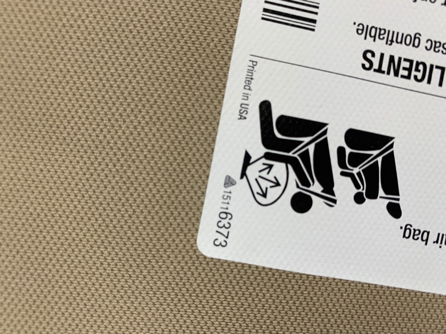 2005-2009 Chevrolet Uplander Passenger Sun Visor Beige OEM B01B04041