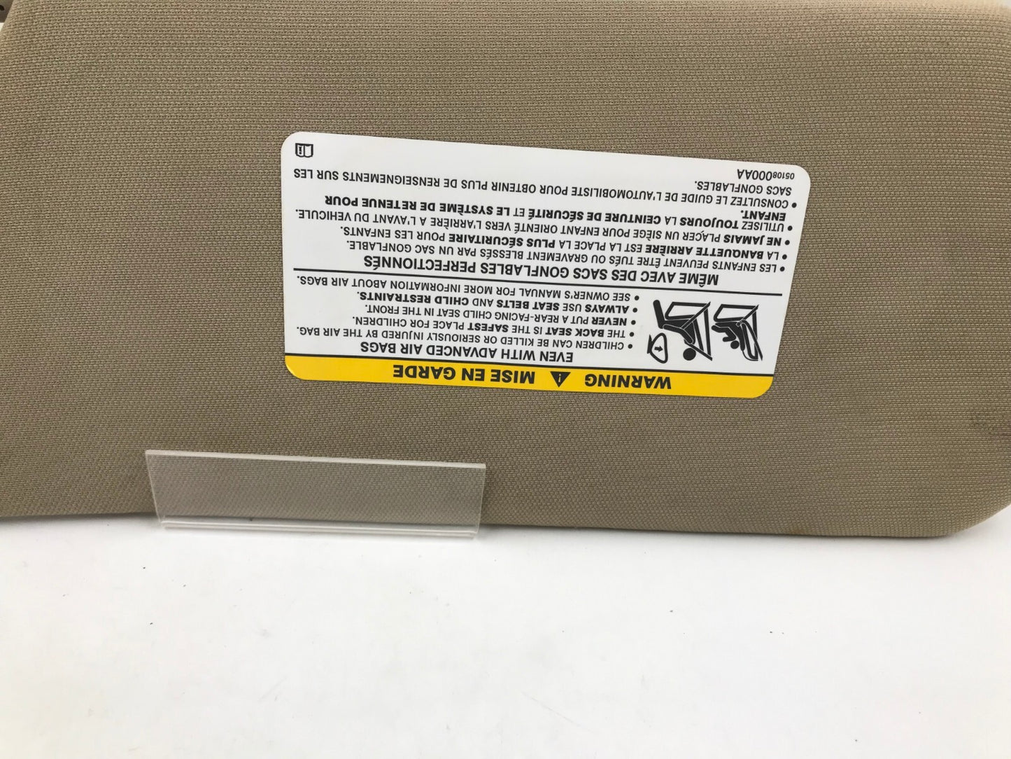 2011-2014 Chrysler 200 Passenger Sun Visor Illuminated Brown OEM E01B50024