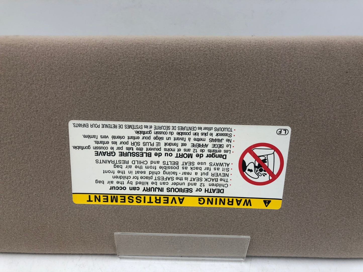 2002-2006 Toyota Camry Passenger Sun Visor Gray OEM A03B33047