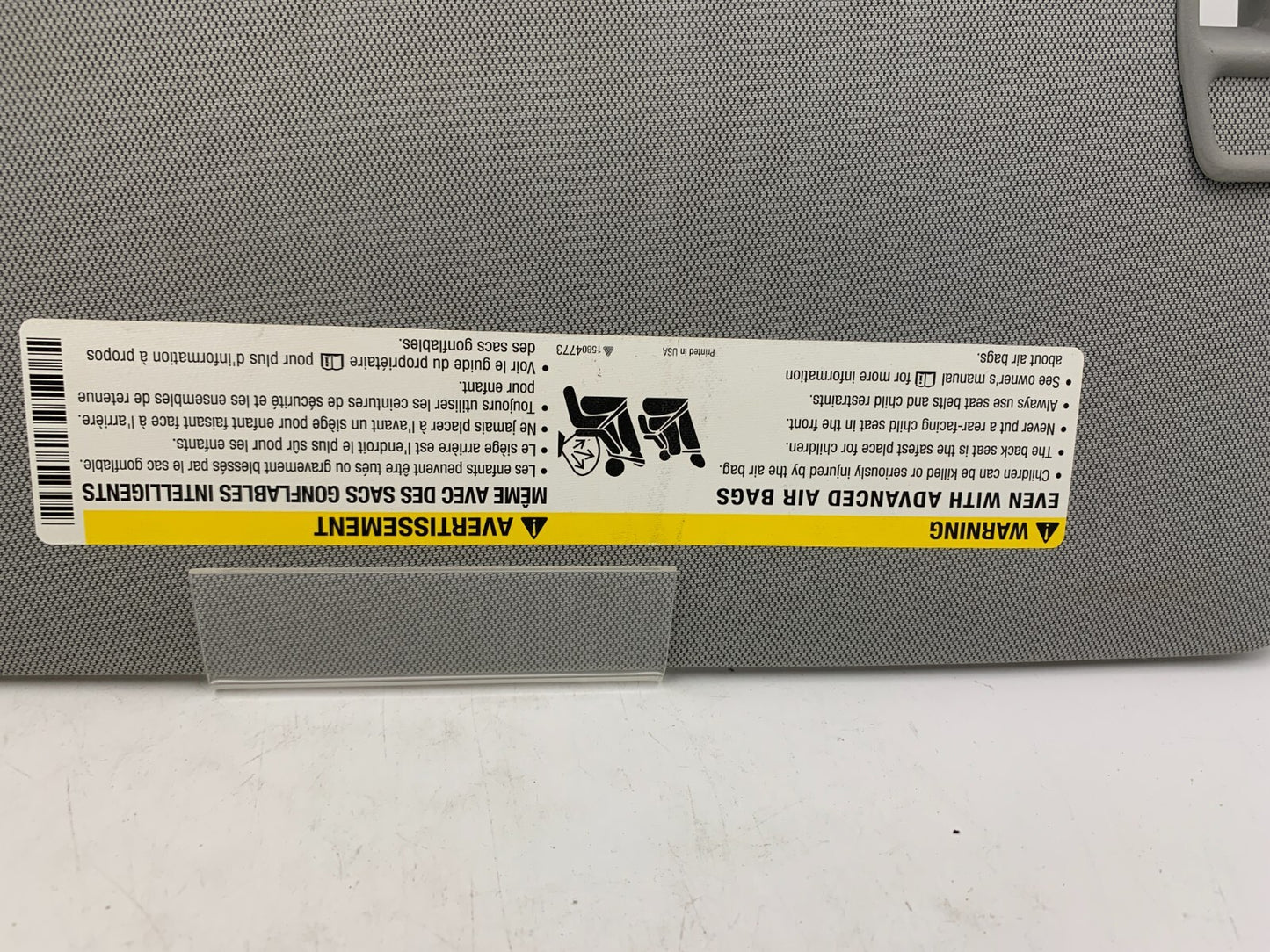 2017-2021 Chevrolet Trax Passenger Sun Visor Gray OEM A01B10028