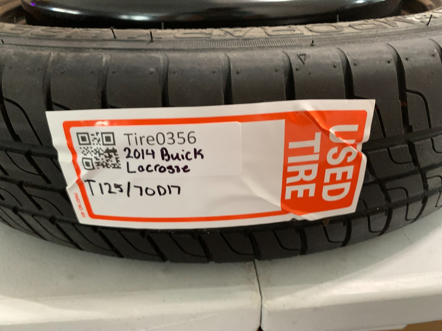 2010-2016 Buick Lacrosse Impala 17" Spare Tire Compact Donut T125/70R17 OEM