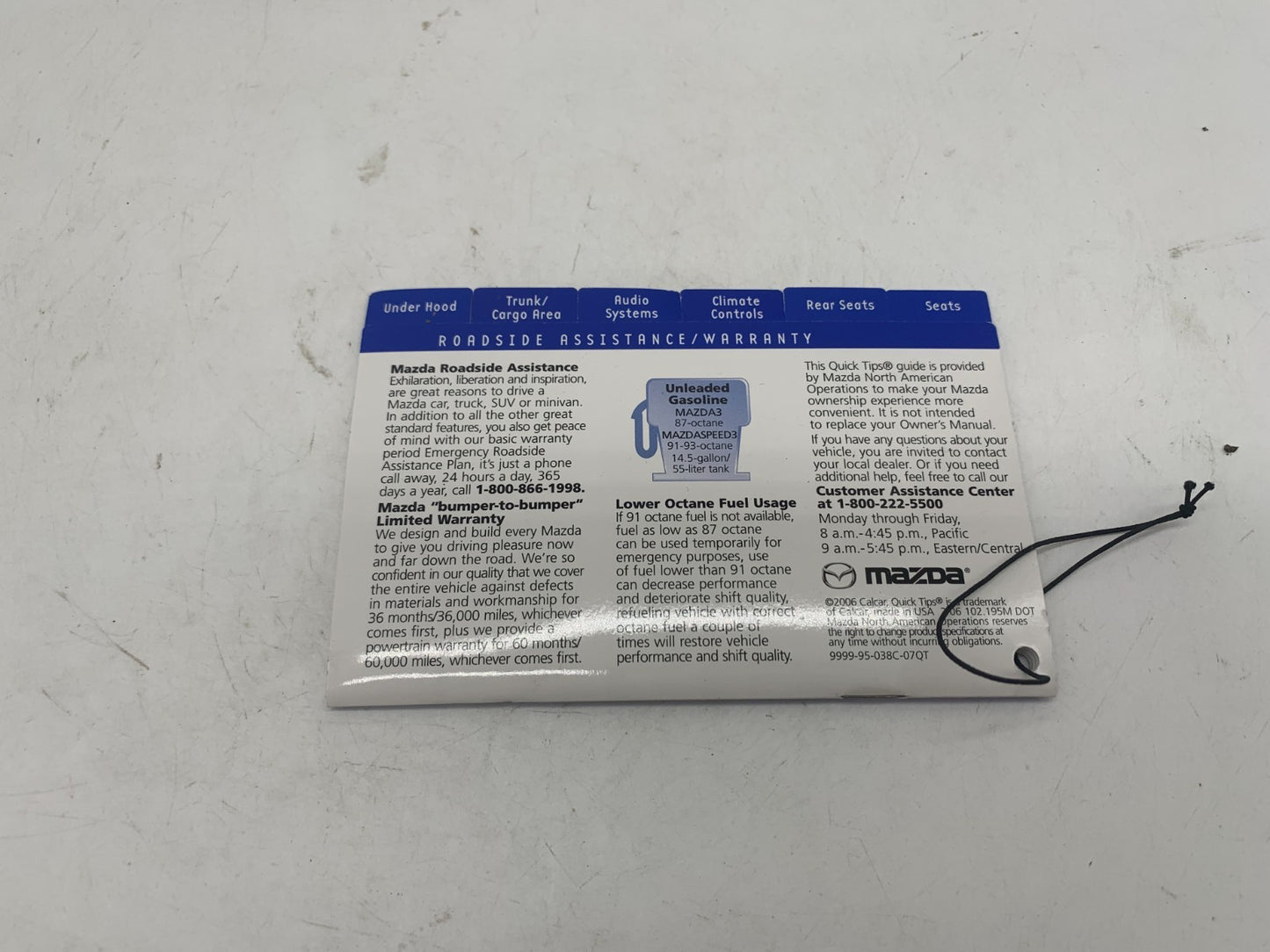 2007 Mazda 3 Owners Manual OEM A01B49038