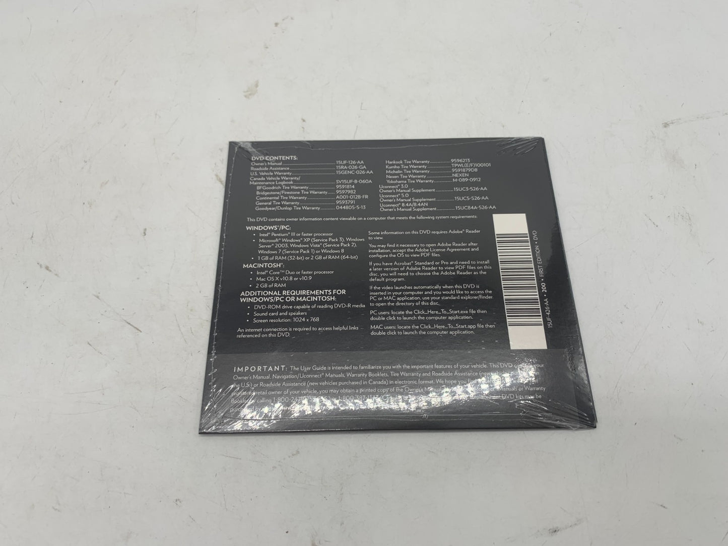 2015 Chrysler 200 Owners Manual Set with Case OEM A01B52094