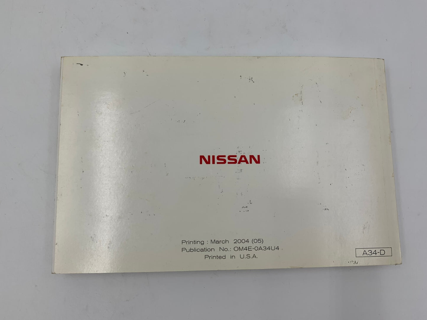 2004 Nissan Maxima Owners Manual with Case OEM C04B41022